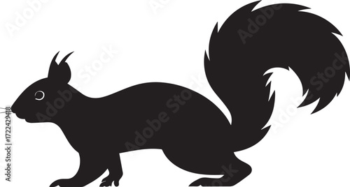  Nut Holding Squirrel Silhouette Vector Illustration