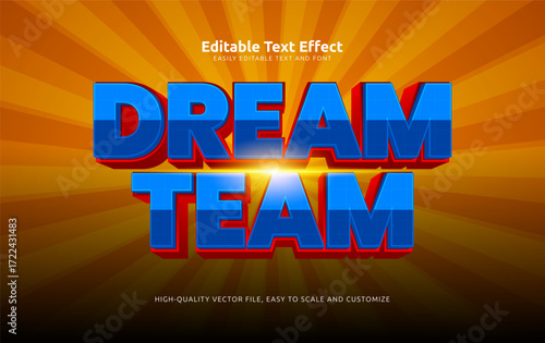 dream team editable text effect