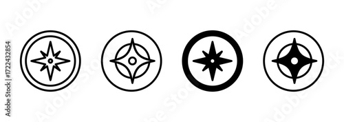 Compass icon vector. arrow compass icon sign and symbol