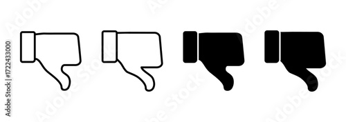 Dislike icon vector. dislike sign and symbol. Hand with thumb down