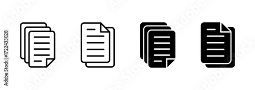 Document icon vector. Paper sign and symbol. File Icon