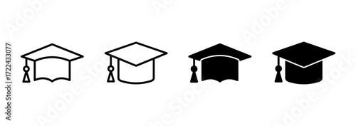 Education icon vector. Graduation cap sign and symbol. Graduate. Students cap