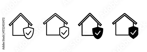 home insurance icon vector. home protection sign and symbol