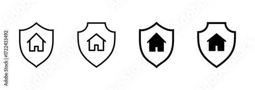 house insurance icon vector. house protection sign and symbol