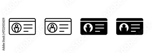 License icon vector. ID card icon. driver license, staff identification card