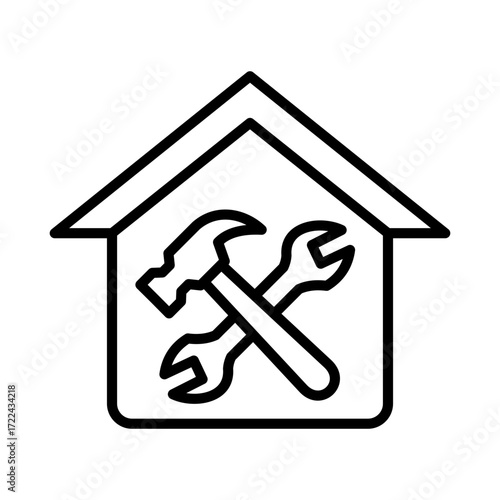 Renovation Icon Vector Illustration Line Version