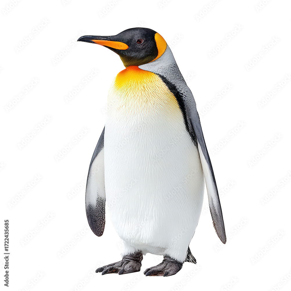 Fototapeta premium Striking Full Body King Penguin Isolated on transparent background Wildlife. Ai Generated Images