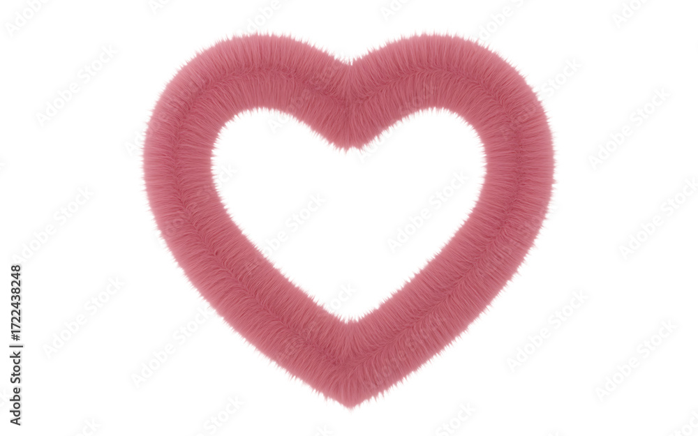 Fototapeta premium Hazy pink heart shape with inner cutout glowing romantic symbol of love and affection isolated on transparent background