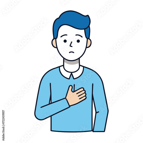 Person Experiencing Chest Discomfort or Pain