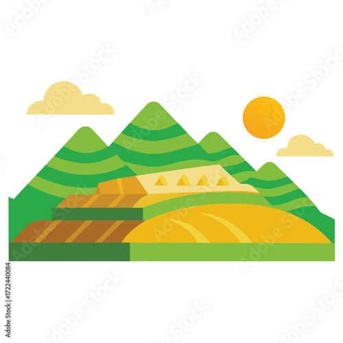 Beautiful Terraced Inca Ruins Under The Sun