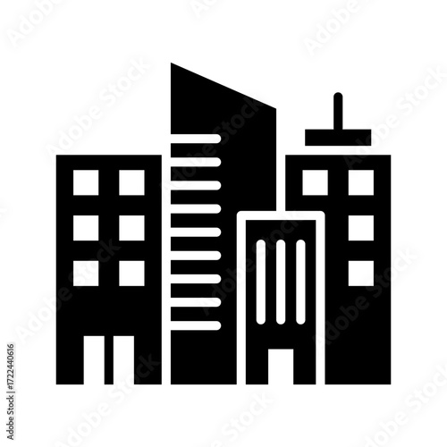 Real Estate Icon Vector Illustration Glyph Version