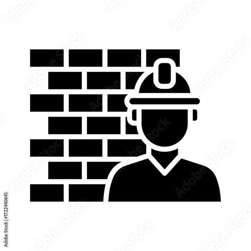 Builder Icon Vector Illustration Glyph Version