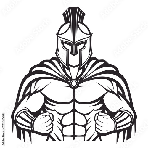 Mighty Warrior Hero Figure Warrior Helmet Cape