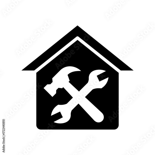 Renovation Icon Vector Illustration Glyph Version
