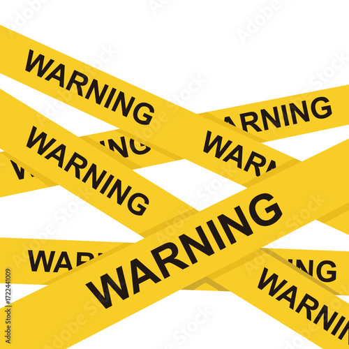 Several yellow warning tapes were visible crisscrossing each other.