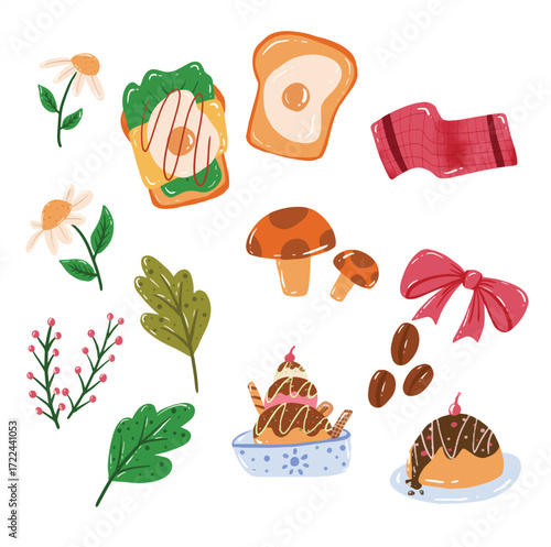 morning breeze illustration set vector
