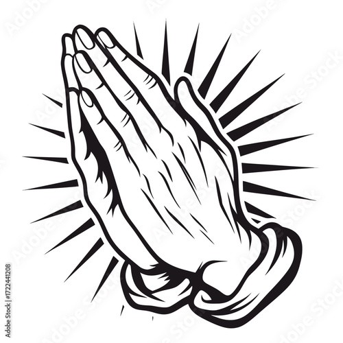 Praying Hands with Radiant Light