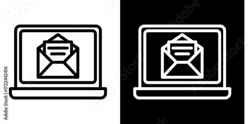 Email  Icon Set White Style Collection