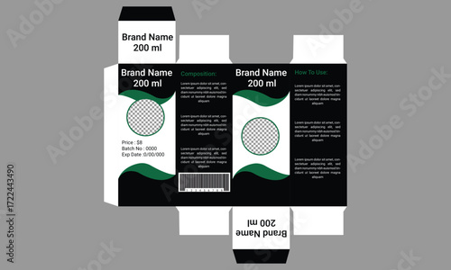 Oil Box Packaging Design Template 