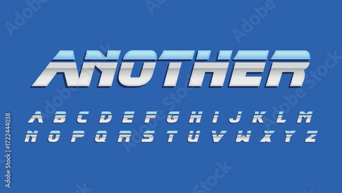 Chromatic and blue italic 3d isolated font
