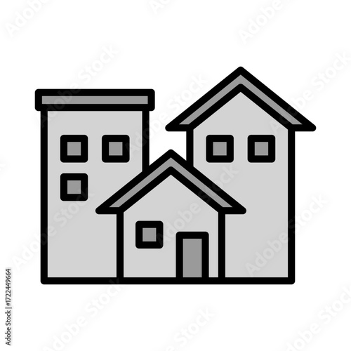 Residential Icon Vector Illustration Color Version