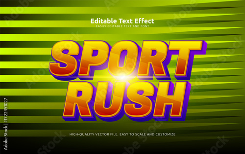 sport rush editable text effect