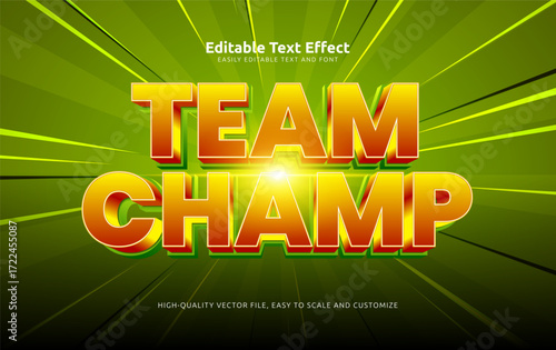team champ editable text effect