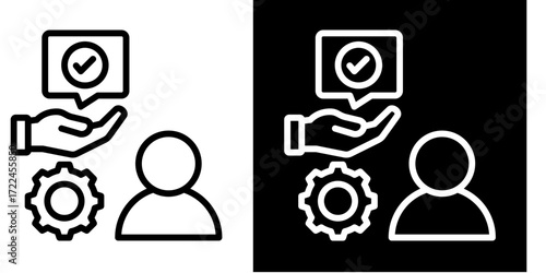 Business Advice  Icon Set White Style Collection
