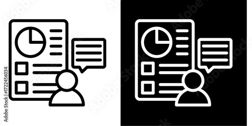 Consulting Report  Icon Set White Style Collection
