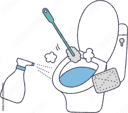 トイレ掃除のイラスト