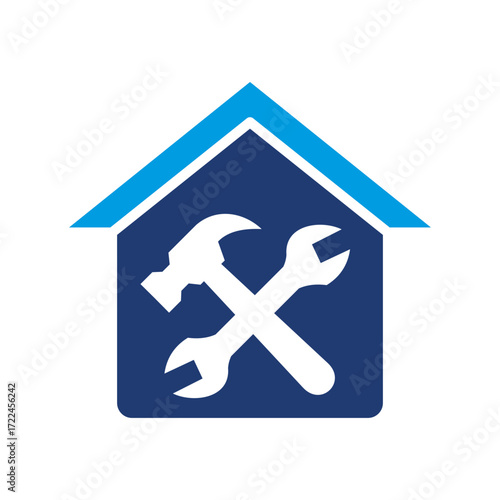 Renovation Icon Vector Illustration Blue Version