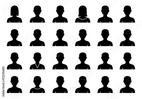 Silhouetted depictions of diverse individuals, presenting a collection of anonymous human figures.