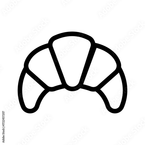 Croissant Line Icon of Breakfast Dishes Icon Set