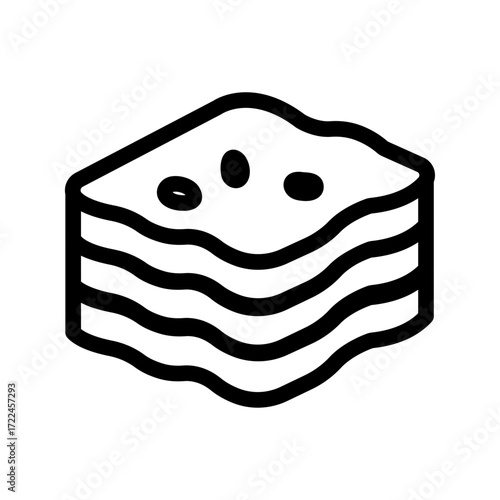 Lasagna Line Icon of Lunch Dishes Icon Set