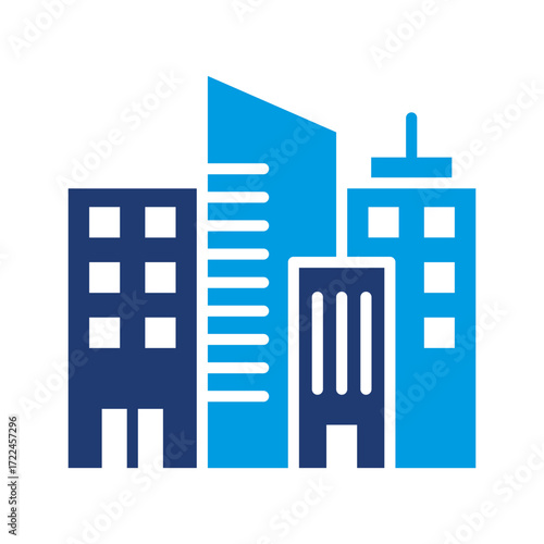 Real Estate Icon Vector Illustration Blue Version