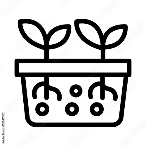 Advanced Hydroponics Line Icon of Hydroponics Icon Set