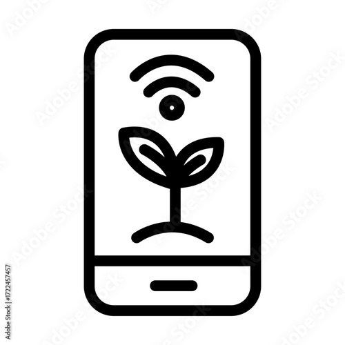 Smart Monitoring Line Icon of Aeroponics Icon Set