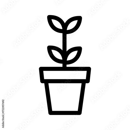 Potted Vertical Plant Line Icon of Vertical Farming Icon Set
