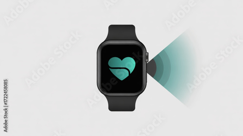 Smartwatch health monitoring app for fitness tracking and wellness with heart rate sensor technology display