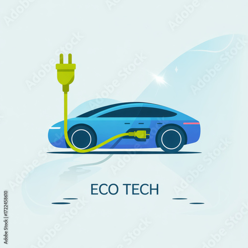 Electric vehicle charging station concept for green energy and eco friendly transportation technology future is here