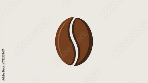 Isolated coffee bean illustration for cafe shop or coffee brand logo design and marketing material use case