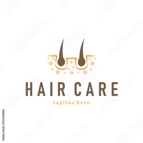 hair care logo design illustration beauty woman hair with care illustration symbol icon template design