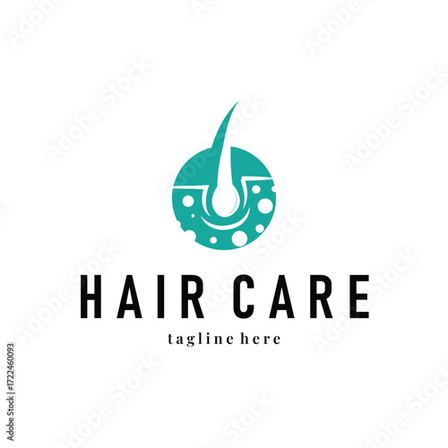 hair care logo design illustration beauty woman hair with care illustration symbol icon template design