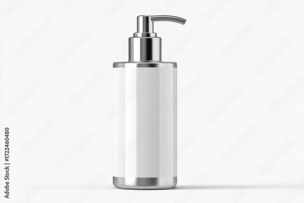 Obraz premium Minimalistic Bottle with Pump Dispenser for Skincare or Toiletries