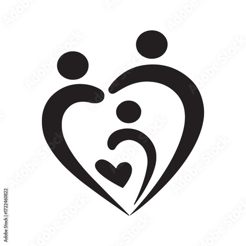 Family Logo Icon in White Artboard