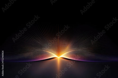 Abstract open book-like design, radiating light