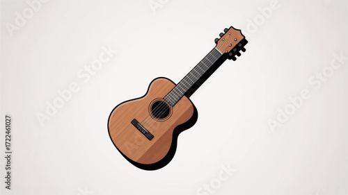 Acoustic guitar illustration for music instrument lessons and guitar chord learning resources online today