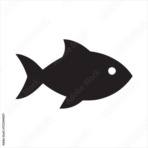 Isolated marine wildlife vector illustration with a cartoon shark and other sea animals