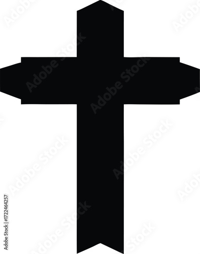 cross icon faith religion symbol vector, church cross illustration

