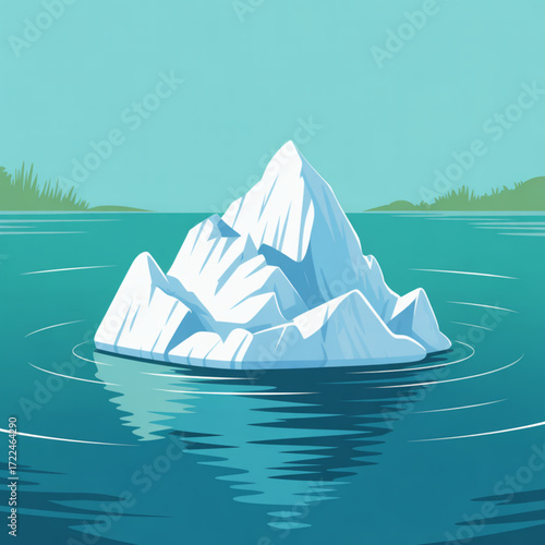 Iceberg floating on water arctic antarctic sea ocean cold glacier polar climate change global warming concept